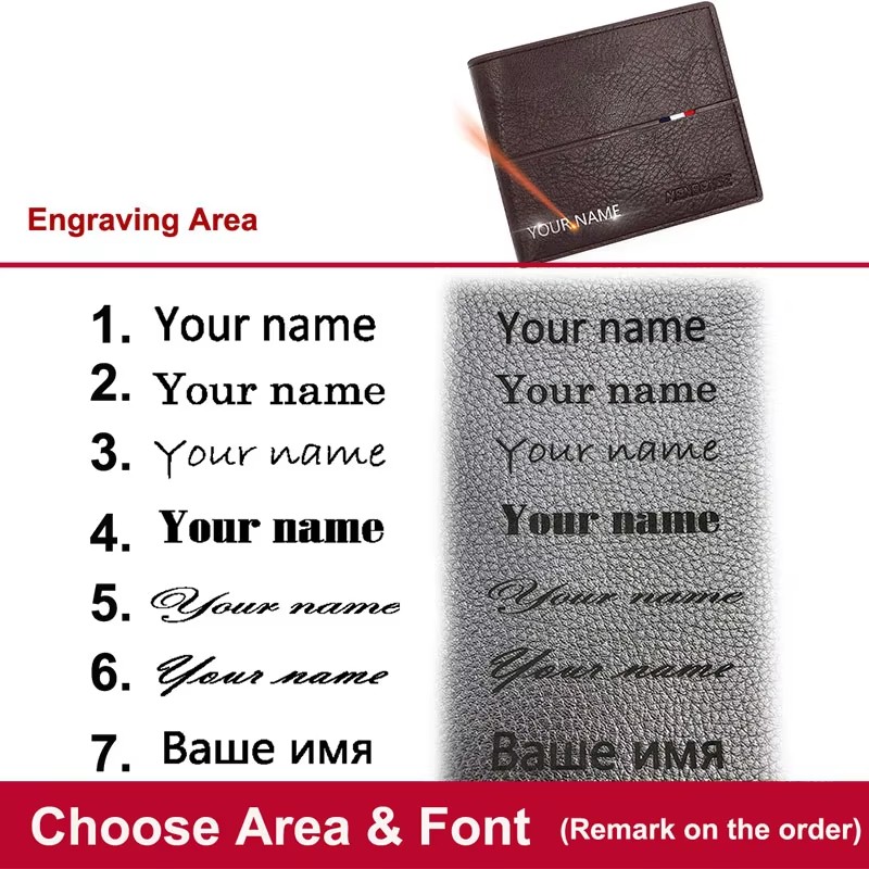 Name Engraving Short Men's Wal - Coin Holder Men recension och pris