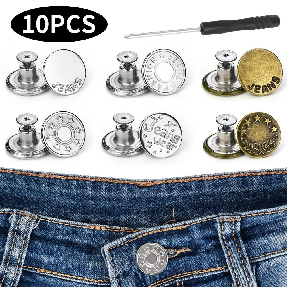 10Pcs/pack 17mm Nail Free Adju - Men'S Accessories For Jeans recension och pris