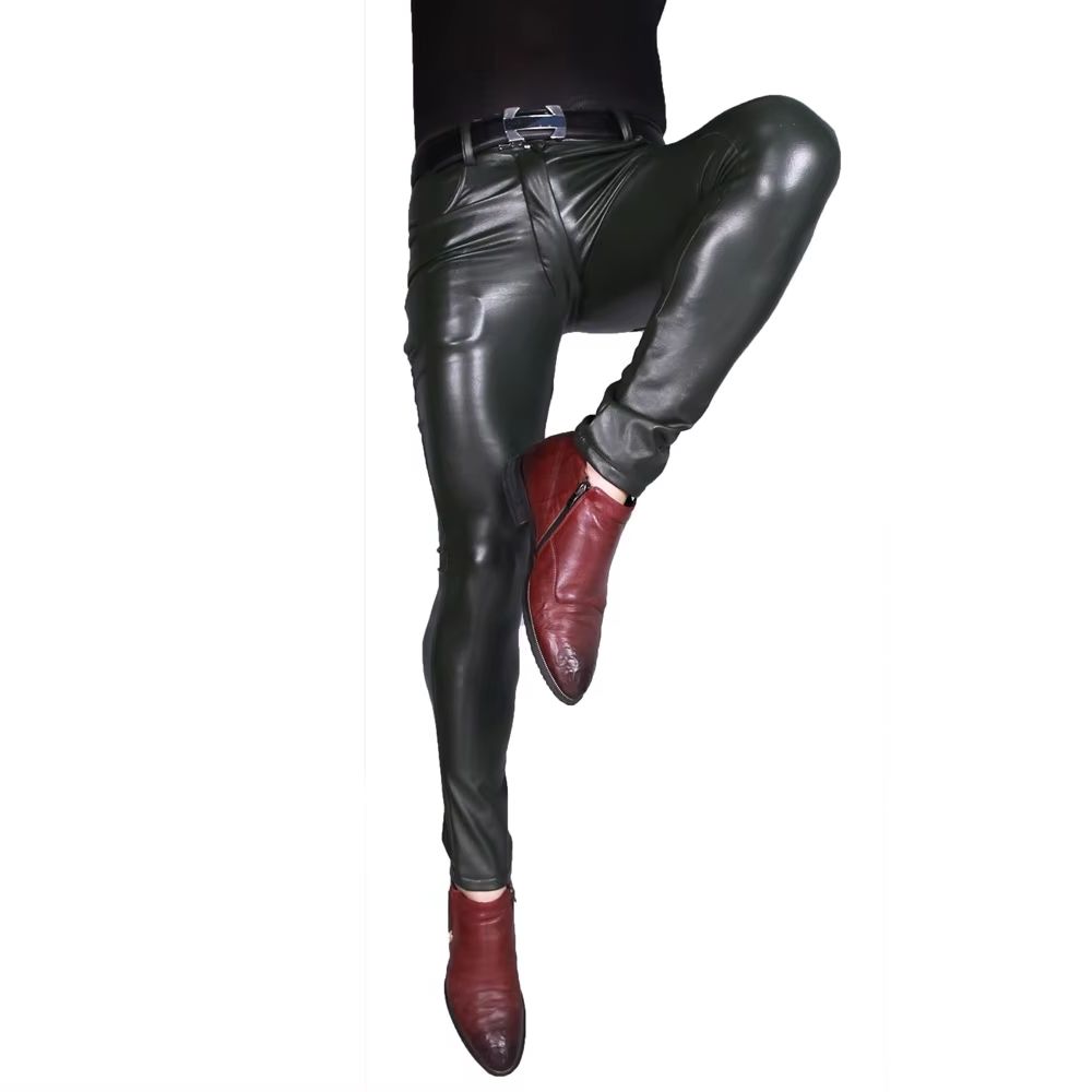 Mens Punk PU Faux Leather Trou - Men'S Accessories For Jeans recension och pris