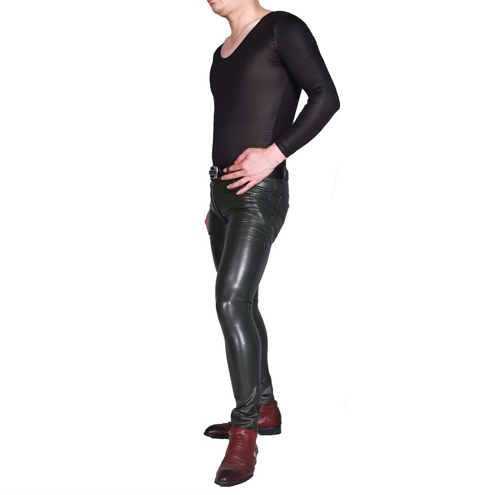 Mens Punk PU Faux Leather Trou - Men'S Accessories For Jeans recension och pris