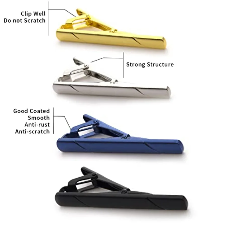4Pcs Tie Clips For Men Tie Bar - Men'S Suit Accessories recension och pris