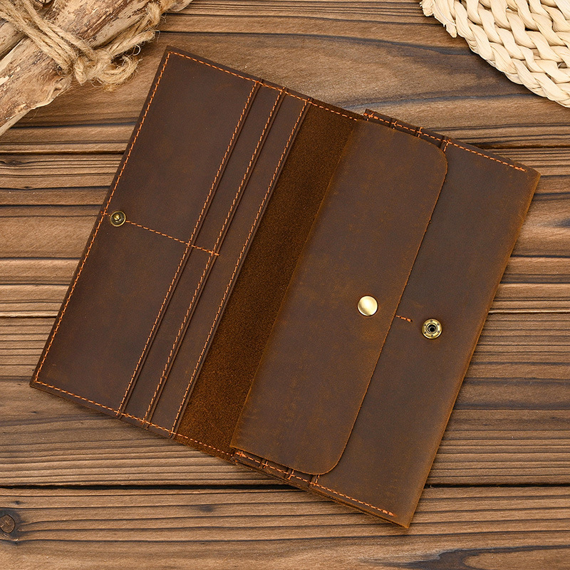 Men's Crazy Horse Leather Long - Coin Holder Men recension och pris