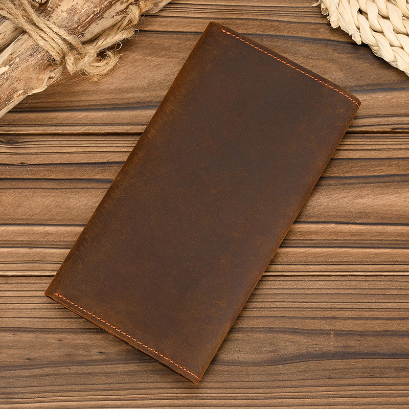 Men's Crazy Horse Leather Long - Coin Holder Men recension och pris