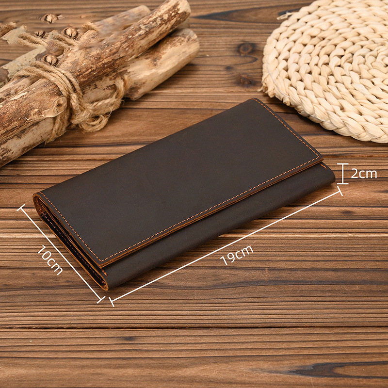 Men's Crazy Horse Leather Long - Coin Holder Men recension och pris